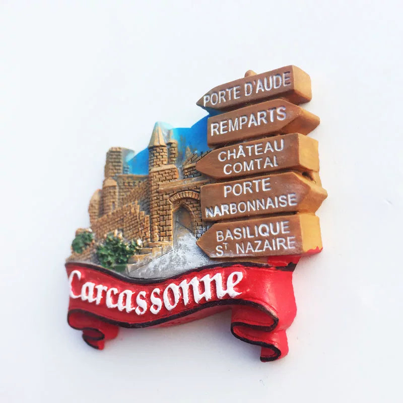 France  Paris Fridge Magnet Souvenir Carcassonne Cannes Imanes Para Riviera Arch of Triumph NICE Magnetic Stickers Home Decor