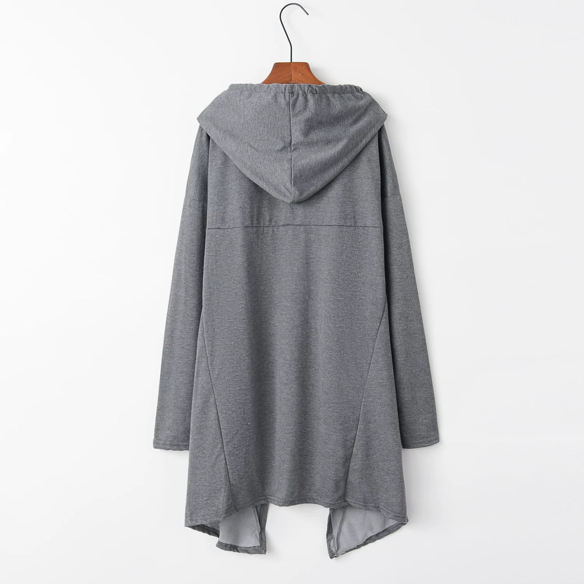 Women's Long Solid Color Hoodie with Pockets