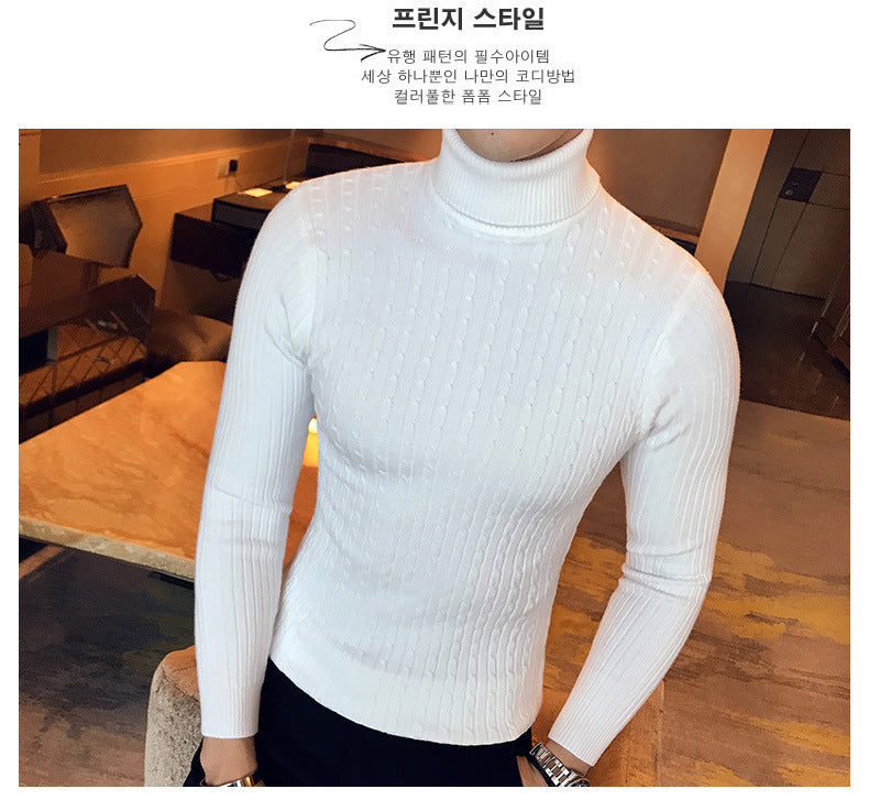 Men's Turtleneck Sweater, Slim Knit Pullover