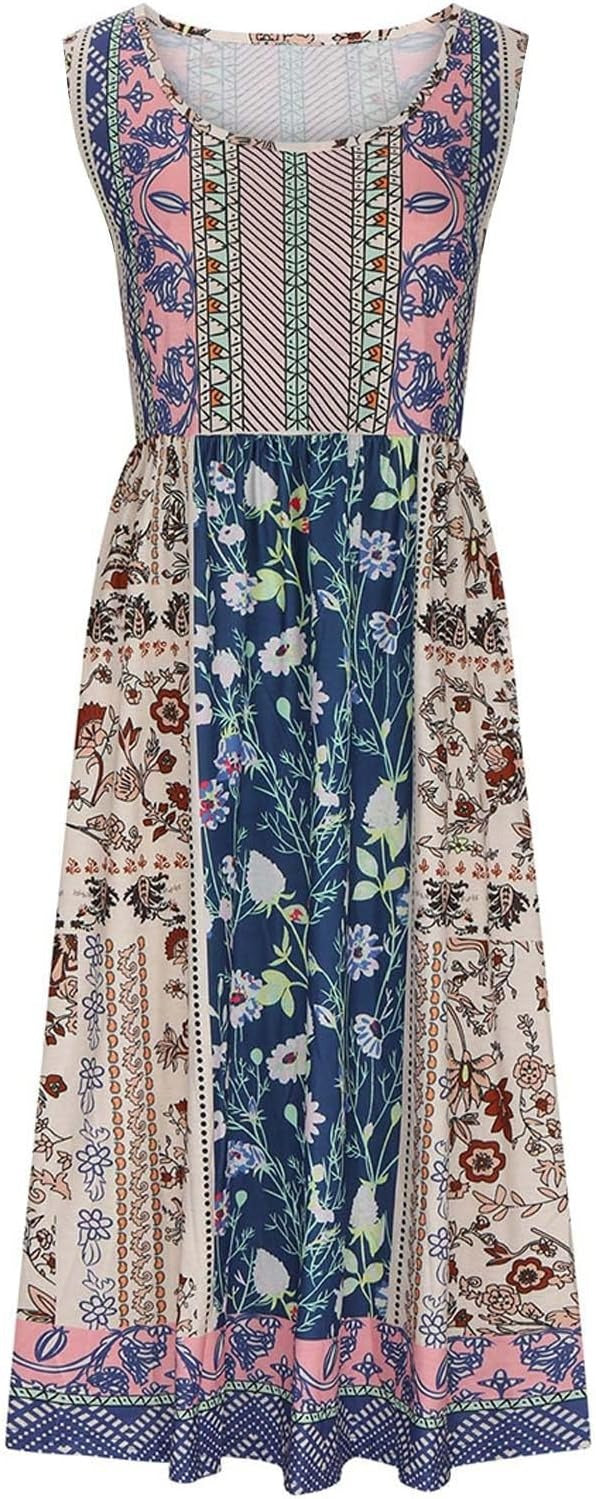 Women's European Print Sleeveless Pullover Casual Dress – Summer Floral Strap Dress 2026