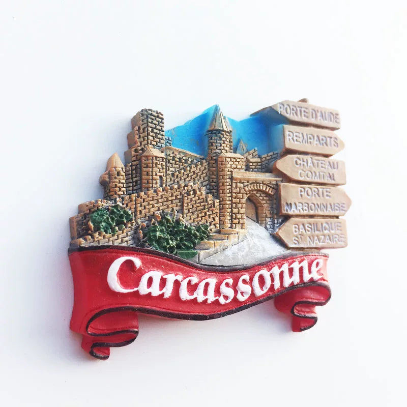 France  Paris Fridge Magnet Souvenir Carcassonne Cannes Imanes Para Riviera Arch of Triumph NICE Magnetic Stickers Home Decor