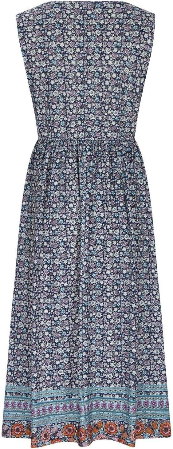 Women's European Print Sleeveless Pullover Casual Dress – Summer Floral Strap Dress 2026