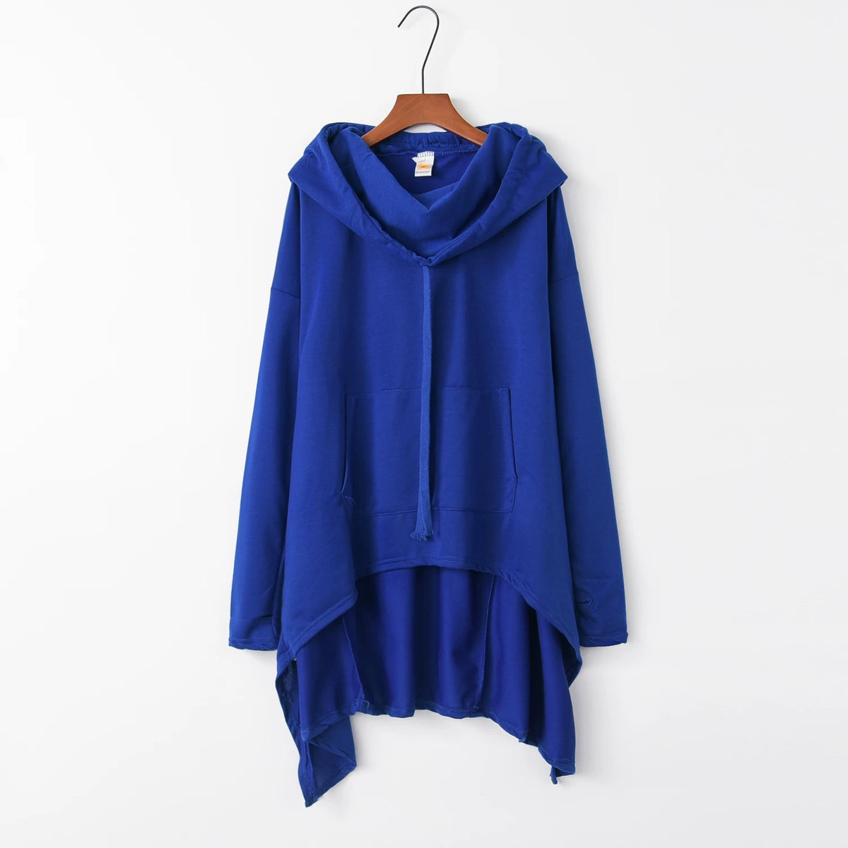 Women's Long Solid Color Hoodie with Pockets