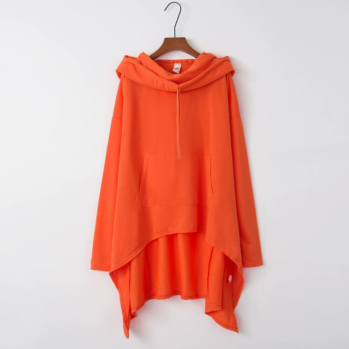 Women's Long Solid Color Hoodie with Pockets
