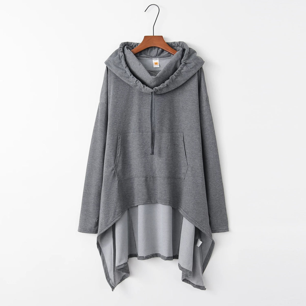 Women's Long Solid Color Hoodie with Pockets