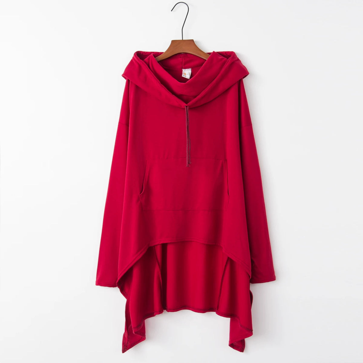Women's Long Solid Color Hoodie with Pockets