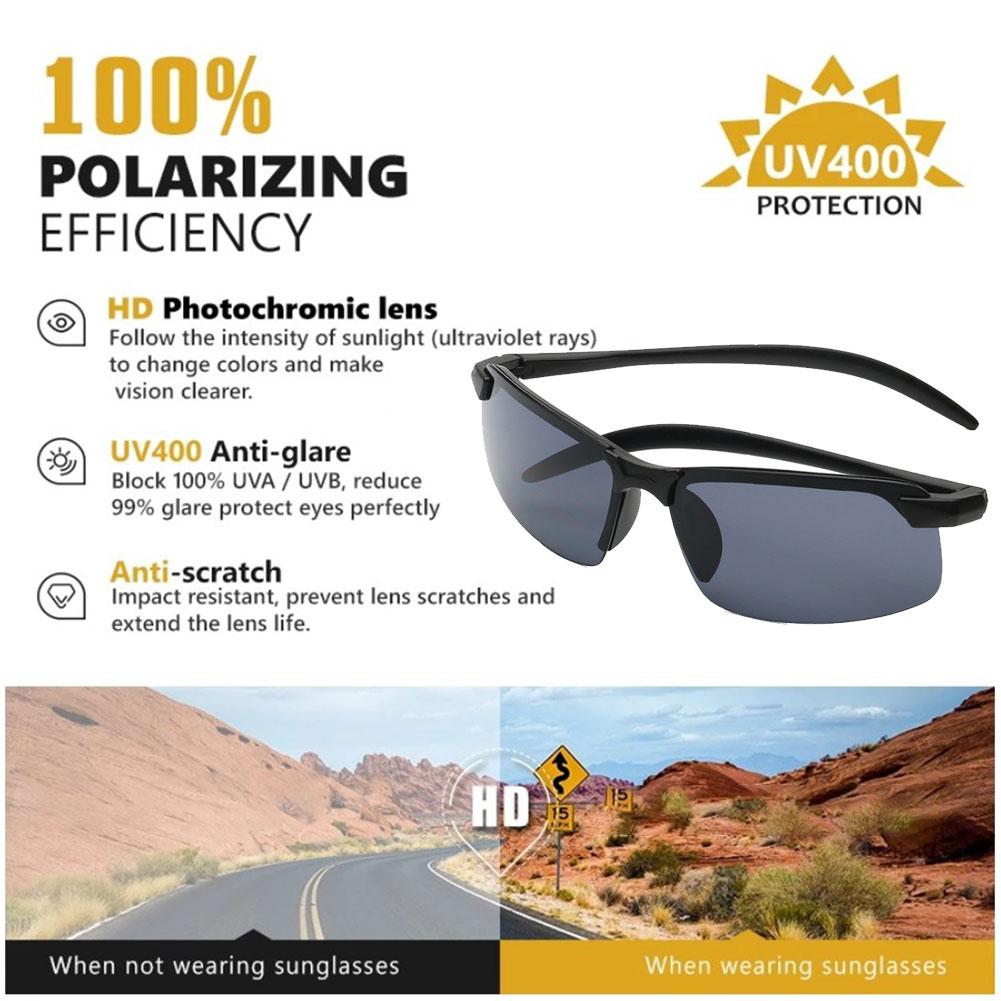 Photochromic Sunglasses Men Polarized Driving Chameleon Glasses Male Change Color Sun Glasses Day Night Vision Driver Eyewear