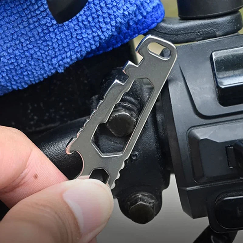 NEW MINI Multifunctional Tainless Steel Pry Bar, New Mini EDC Hex Wrench, Bottle Opener, Portable Outdoor Bicycle Repair Tool