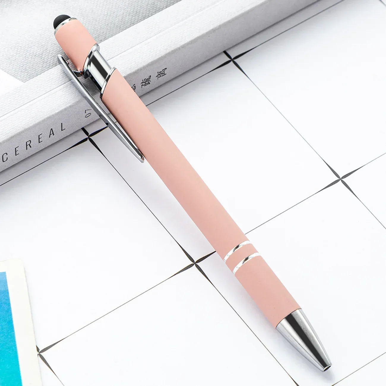 20-200 Pcs Custom Logo Metal Ballpoint Pen Text Engraving Touch Screen Advertising Pen Office School Private Customization Gift