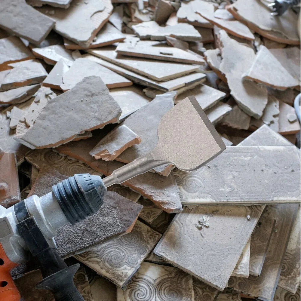 Tile Chisel SDS Plus 17x180/260x75mm 25° Bending, Professional Tile Chisel For All SDS Plus Impact Hammers And Electric Hammers