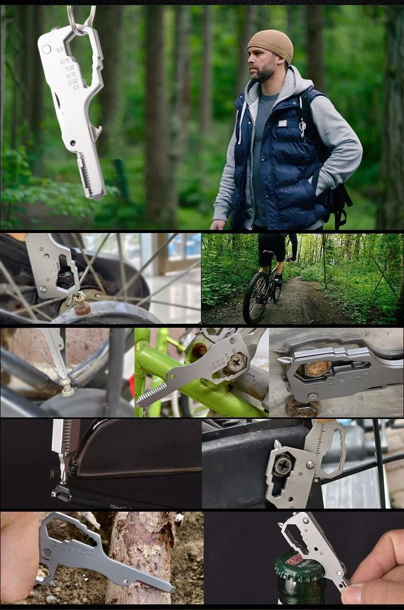 Mini Multifunctional Keychain Tool Card Stainless Steel Emergency Repair Tool Drone Repair Tool Essential Outdoor and Home Use