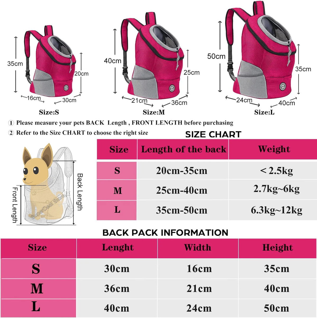 Double-Shoulder Dog Carrier Backpack - Travel Set – photo 2