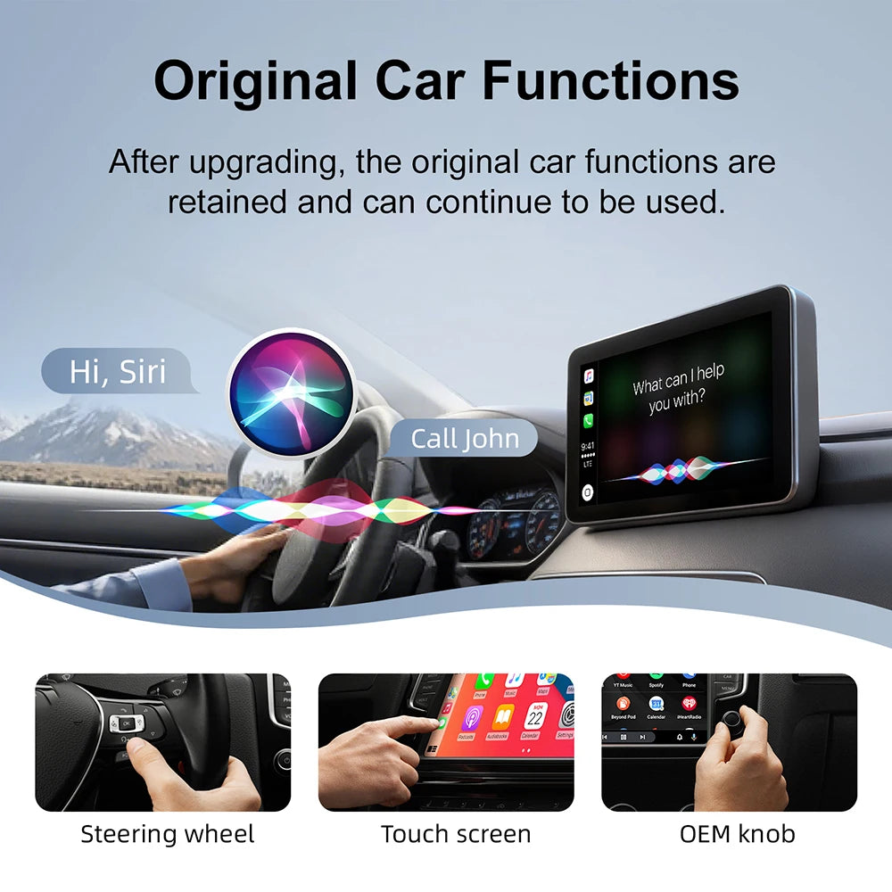 AI Smart Box Wireless CarPlay Dongle & Android Auto Adapter — for Wired-CarPlay Cars