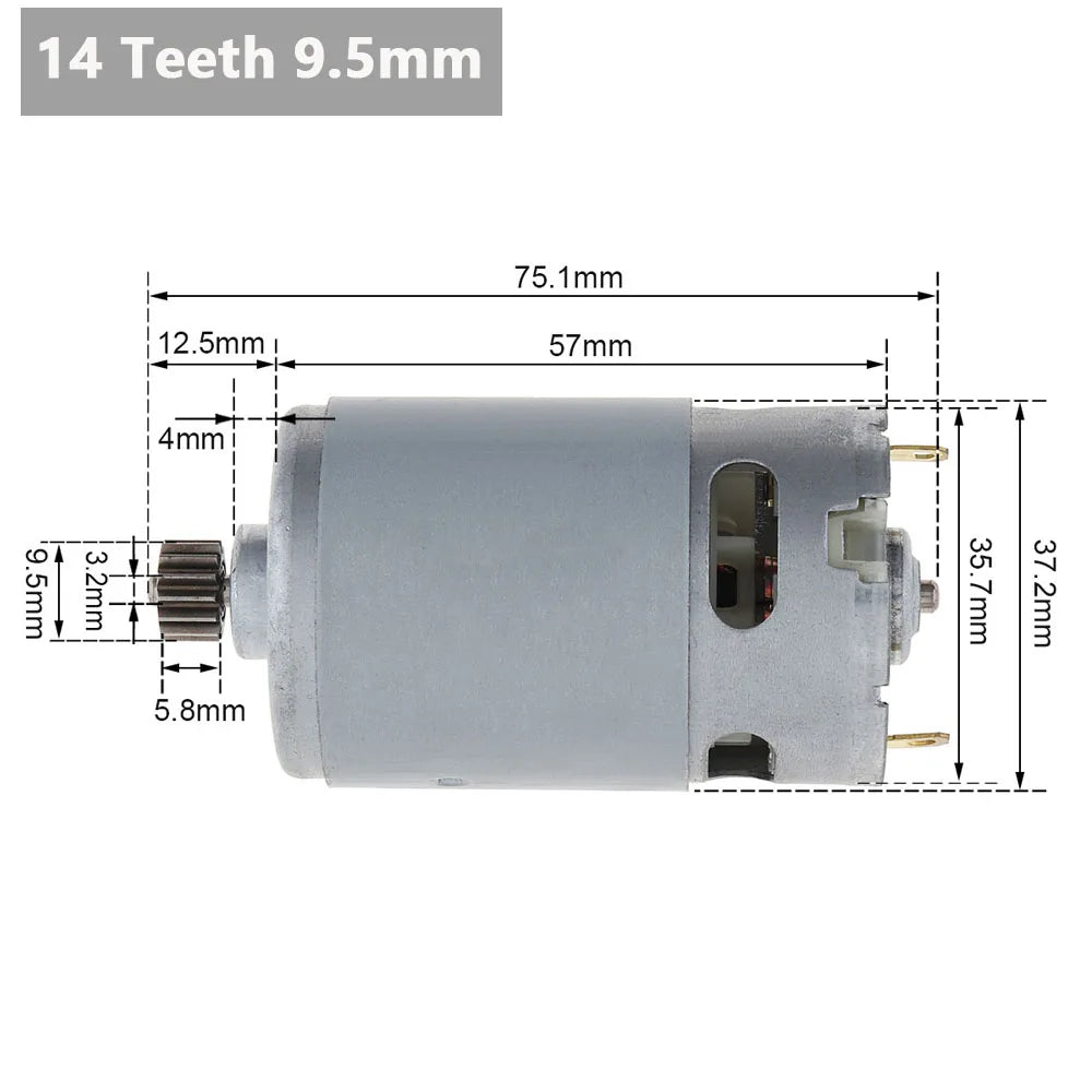 RS550 DC Motor 14 Teeth 8.2mm/9.5mm 21V Gear for Mini Chain Saw Electric Motor Engine Drill Rechargeable Power Tool Accessories