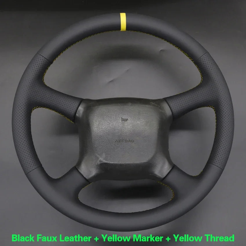 Black Faux Leather Car Steering Wheel Cover For Chevrolet Silverado 1500 Avalanche Blazer K 1500 Chevy Van Tahoe 1999-2002