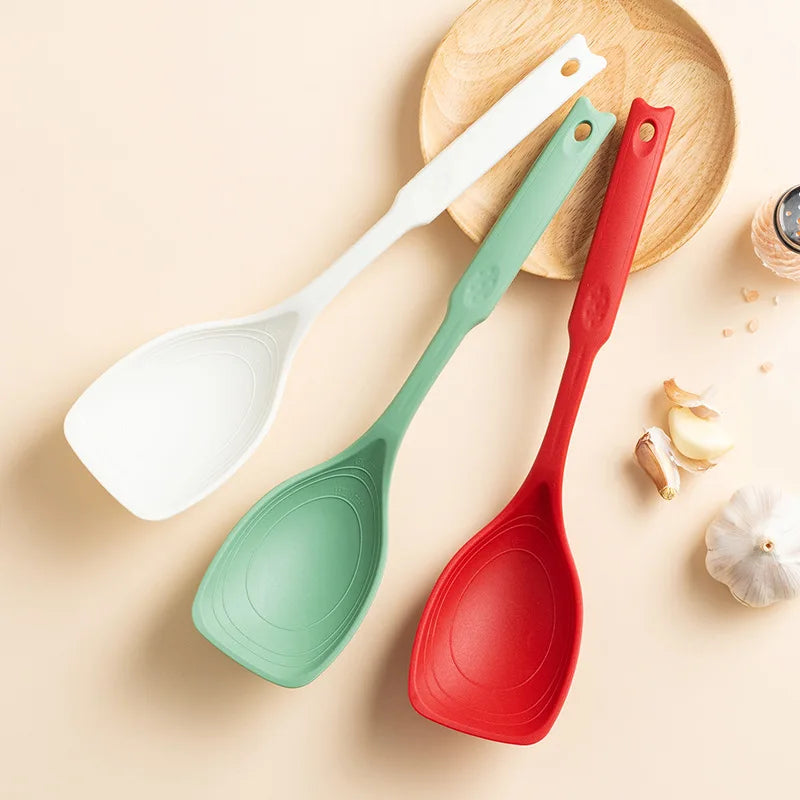 Large Silicone Cooking Spoon - Non-Slip Round Handle Serving Spoon - photo 2