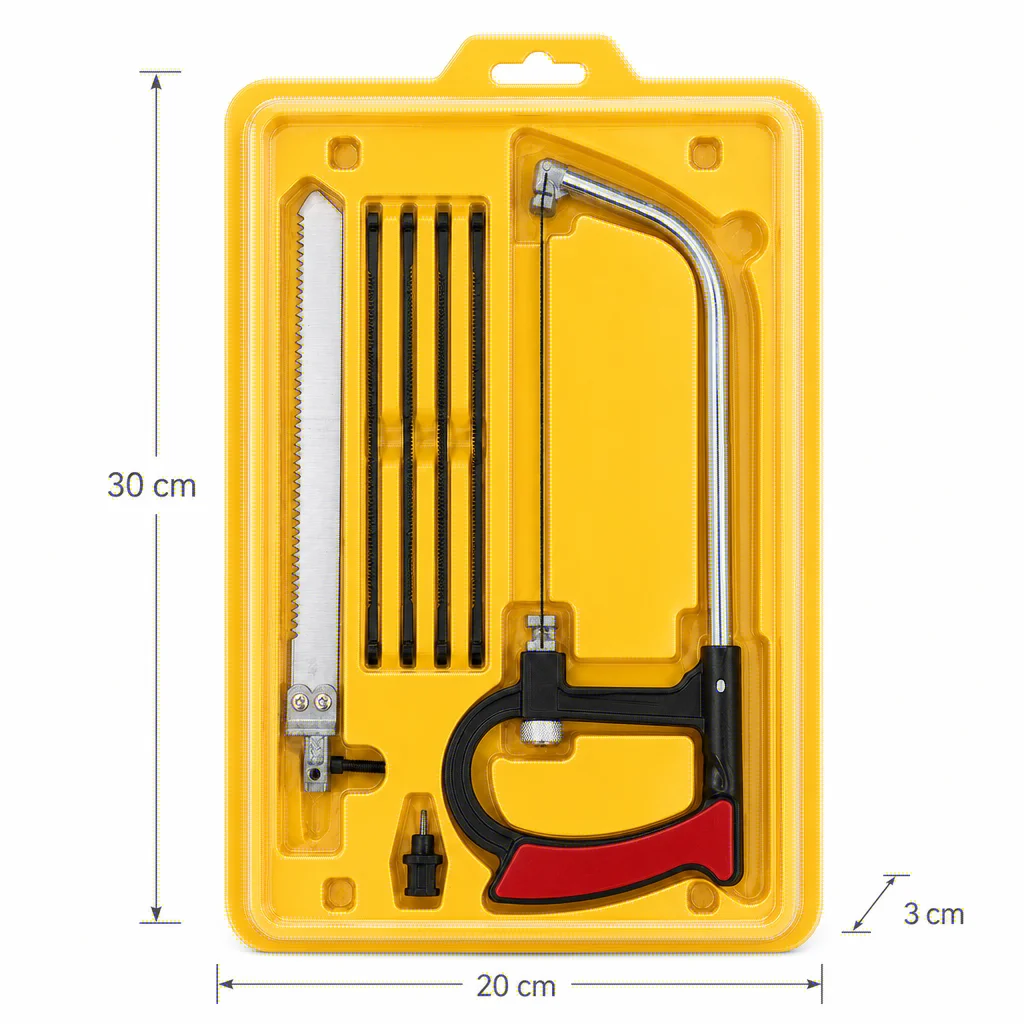 8in1 Multi-Purpose Hand Saw Kit with 6 Blades for Woodworking Metalworking Glass Cutting - DIY Steel Saw Tool for Model Hobby