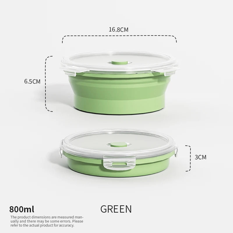 Collapsible Silicone Lunch Box - Stackable Food Storage Containers