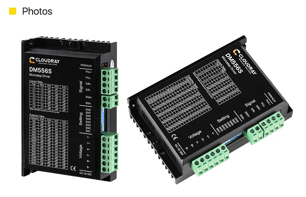 Cloudray DM556S 2-Phase Stepper Motor Driver — 18–50VDC, 1.4–5.6A (Nema 17/23/34)
