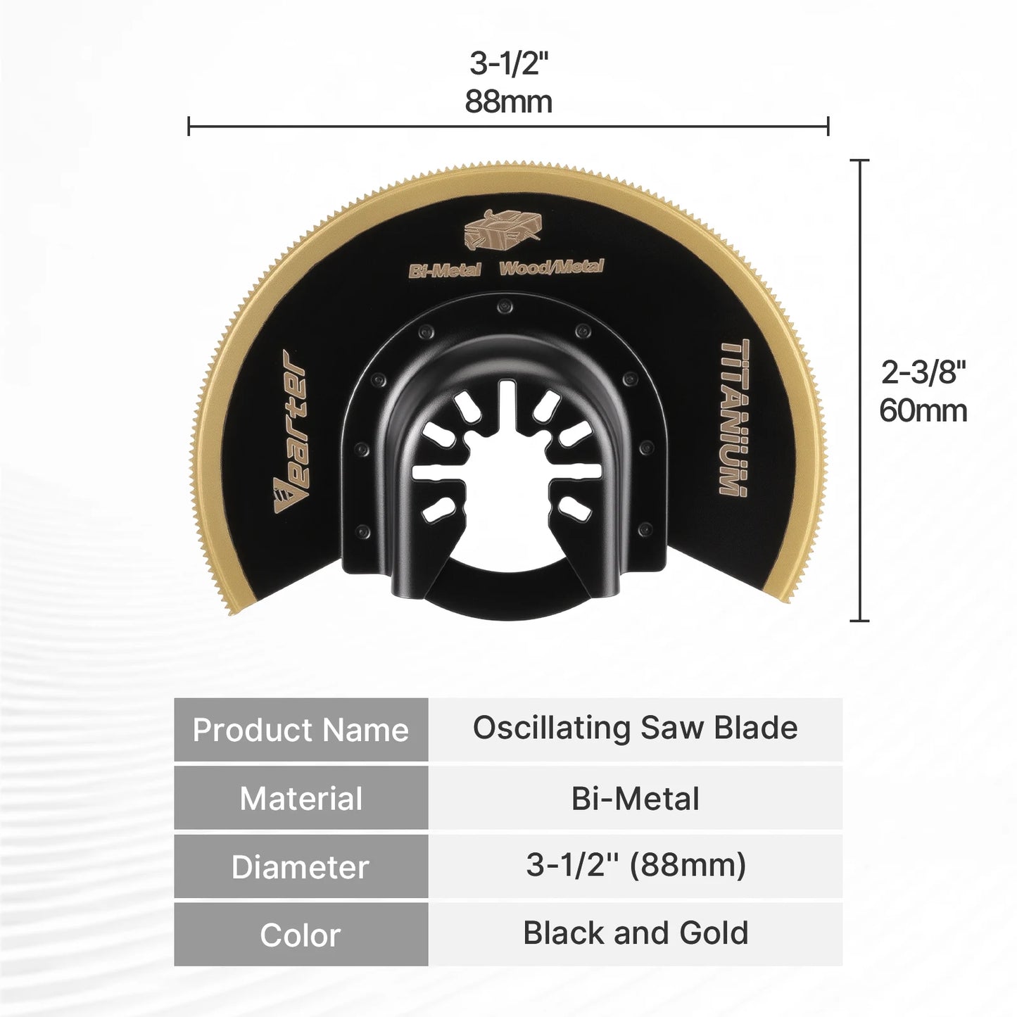 Vearter 2Pc Titanium Oscillating Saw Blades — Metal & Wood Cutting