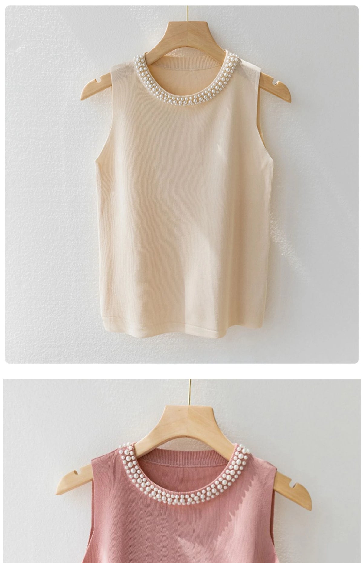 Women's beaded knit tank top, sleeveless vest — view 9 of 20