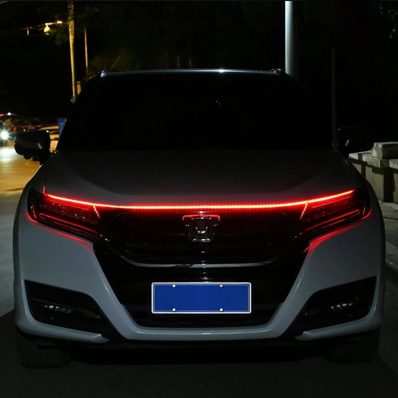 1.5m Car Daytime Running Light Strips, Car Hood Strip Light, Universal Dynamic Scan Start Up Hoodbeam Kit, for Cars,SUVs, Trucks