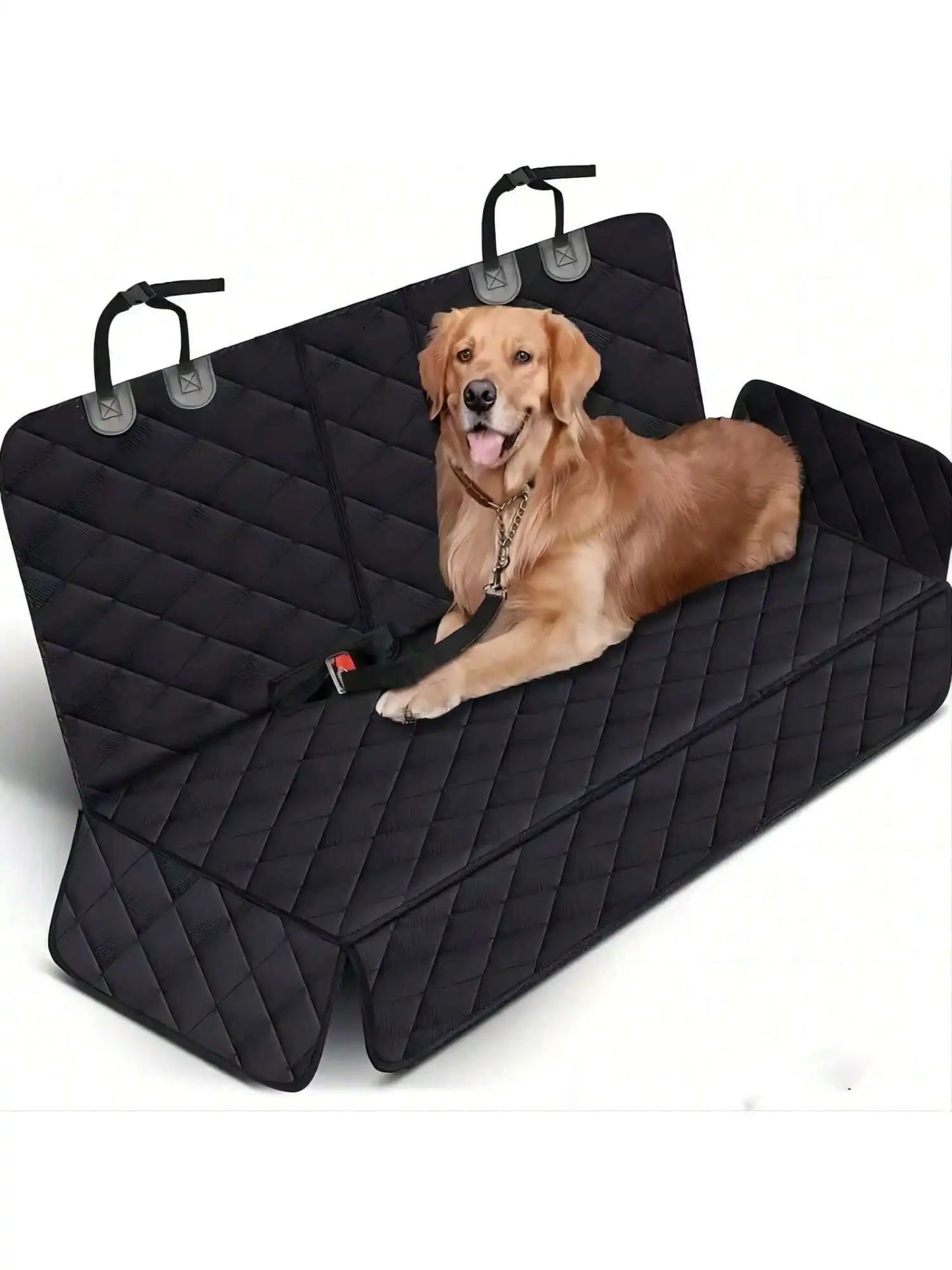 Waterproof Dog Car Seat Cover & Protector – Pet Travel Carrier Mattress with Middle Seat Armrest | 143x128cm (Black)