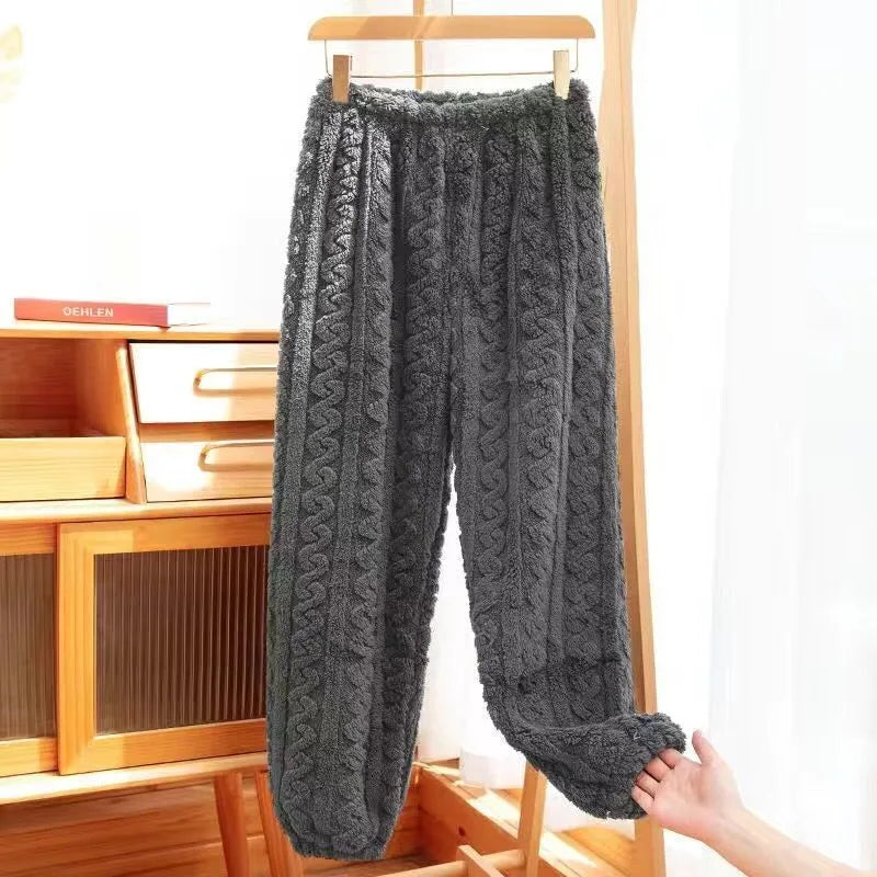 Women's Thick Coral Fleece PJs - Round Neck Winter Sleepwear, Plus Size - photo 6
