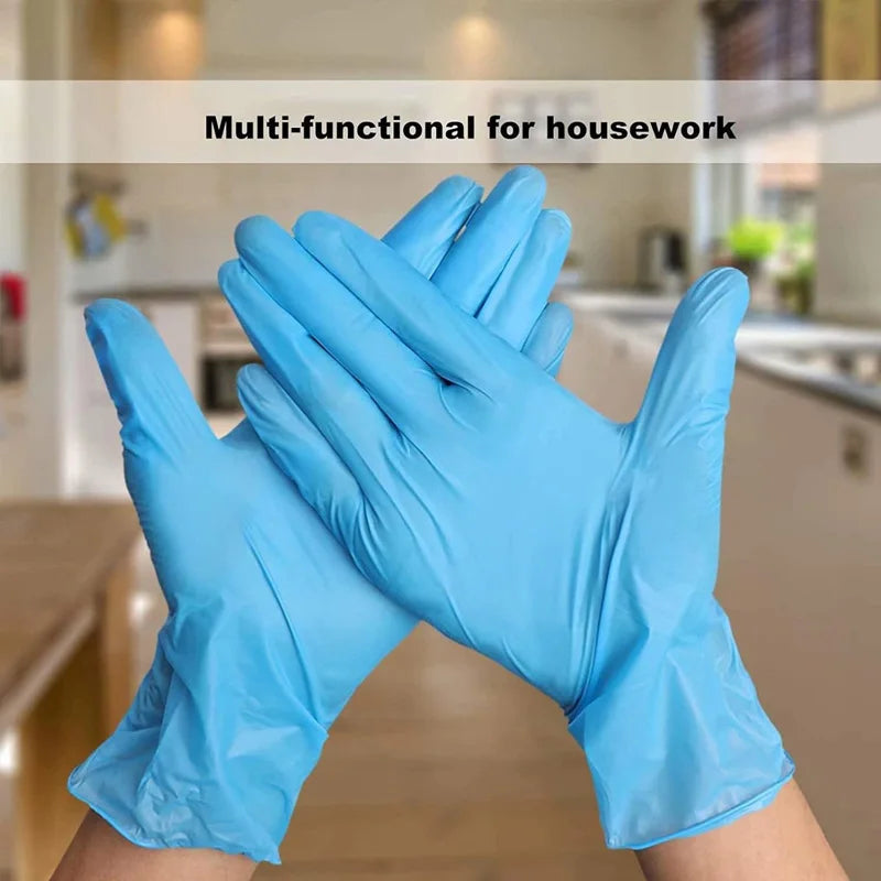 100-Pack Nitrile Disposable Gloves – Durable Puncture-Resistant Kitchen Gloves for Cooking, Cleaning, Food Handling & More | Size M | 21x11cm