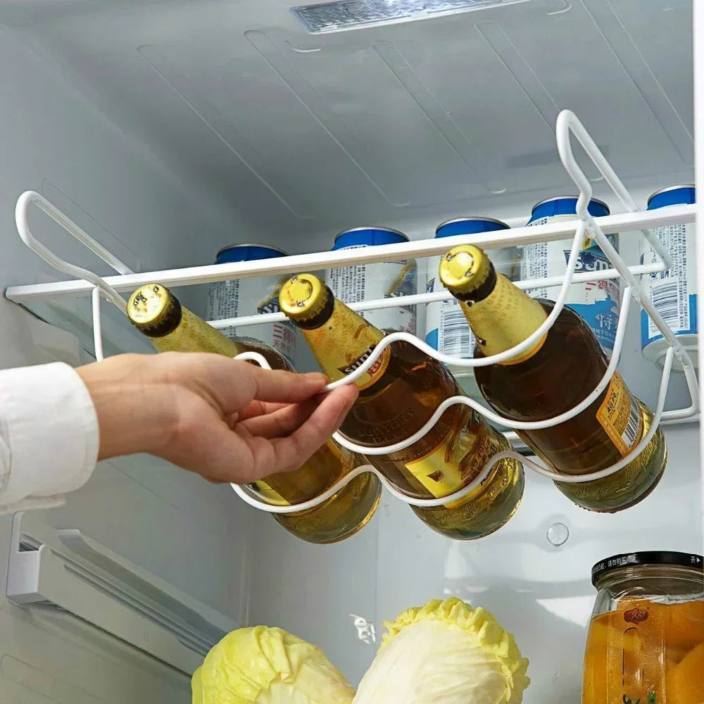 Fridge Wine and Beer Bottle Rack - Stackable Refrigerator Organizer