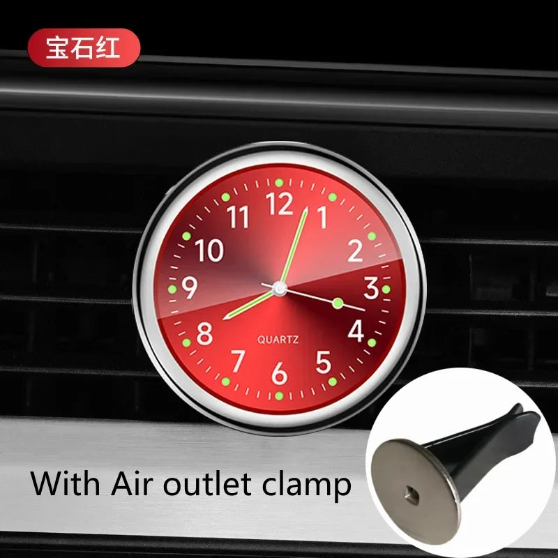 Car Clock Luminous Auto Ornament Mini Automobiles Internal Stick-On Digital Watch Mechanics Quartz Clocks 40mm 43mm