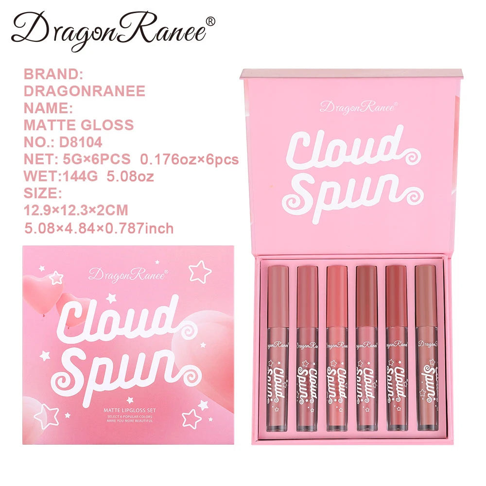 6-Piece Lip Gloss Set, Matte, Smooth, Silky, Long-Lasting, Non-Stick, Non-Fading, Brightening, Complexion-Enhancing, Matte Lipstick Set