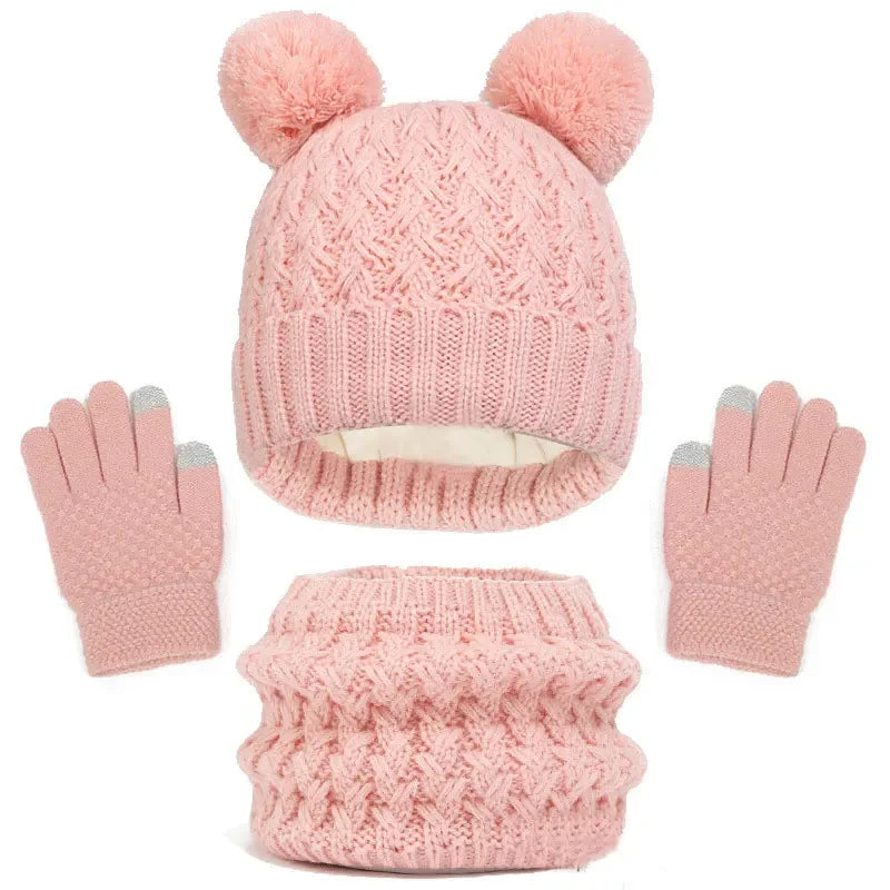 Kids Knit Beanie, Scarf & Gloves - 3 Piece Winter Set - photo 12
