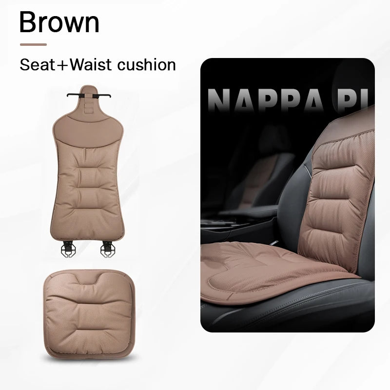 Universal Car Seat Cover – Leather Waist Cushion & Seat Protection Pad for All Seasons