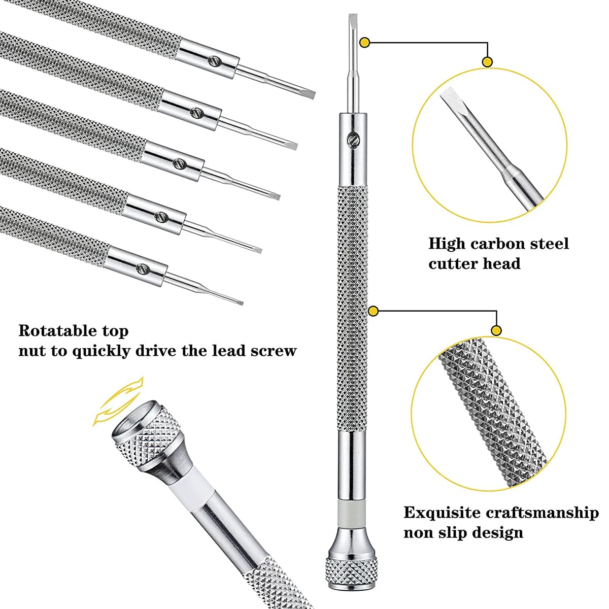 Precision Screwdriver Set 0.6-2.0mm High Hardness Steel Micro Cross Screwdriver Kit For Home Watch Eyeglasses Jewelry Repair Too