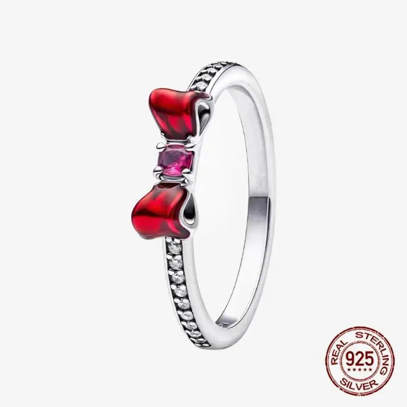 925 Sterling Silver Open Ring Style CZ Paved Heart Butterfly Flower Colorful Gemstone Ring For Women Daily Wear Jewelry Gift