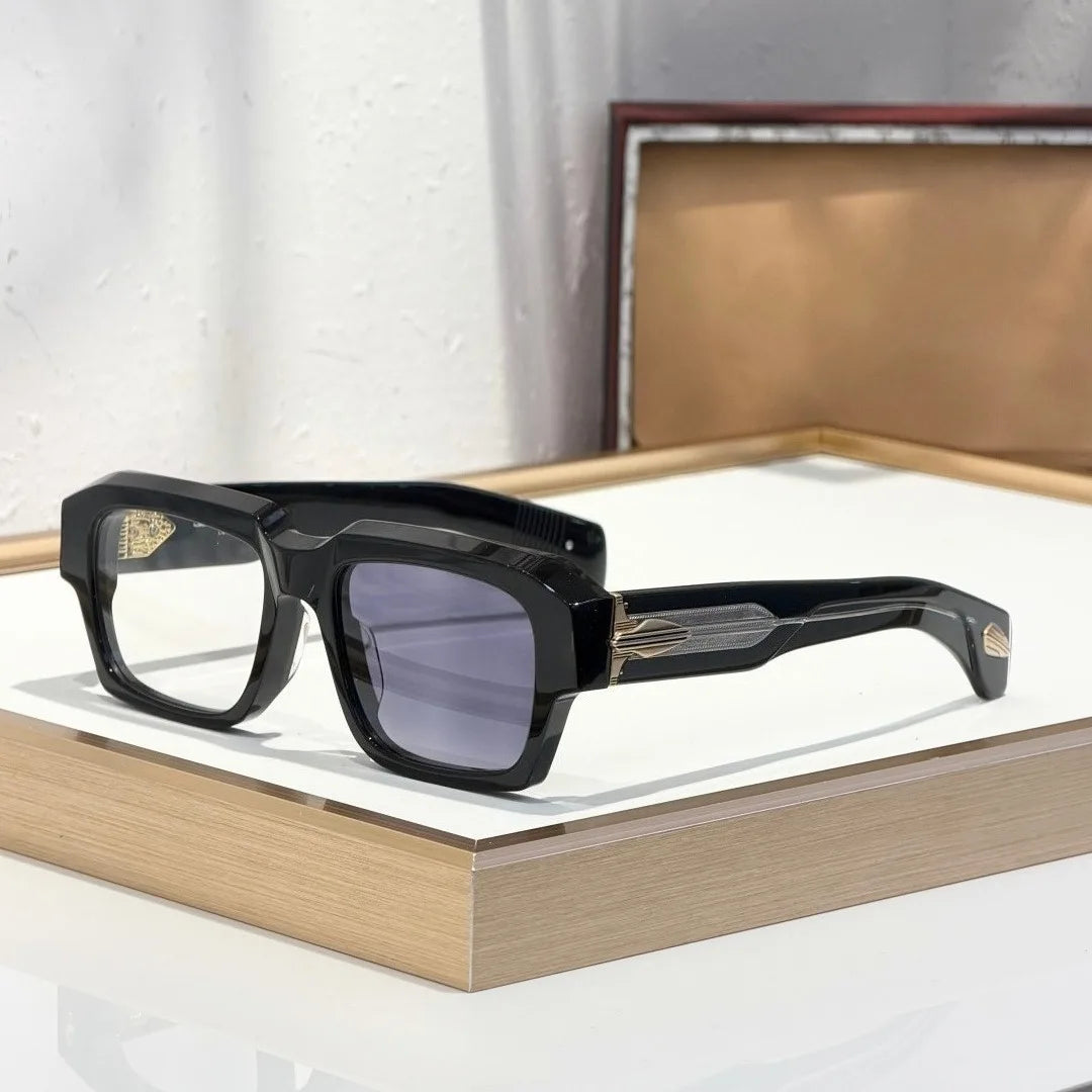 Handmade Acetate Square Sunglasses — Thick Frame, UV400