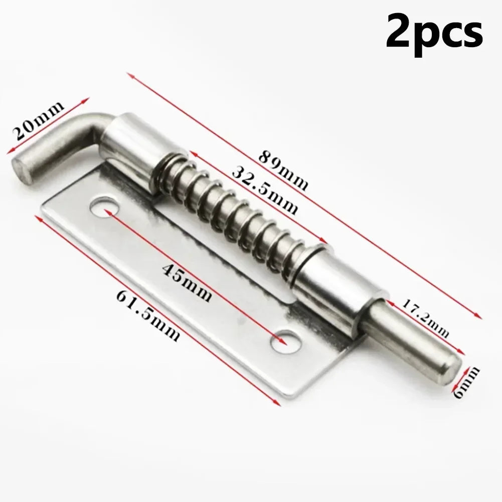 2Pcs Silver Door Latch Sliding Lock Bolt Latch Hasp Staple Gate Safety Lock Latch Bolt Latch Spring