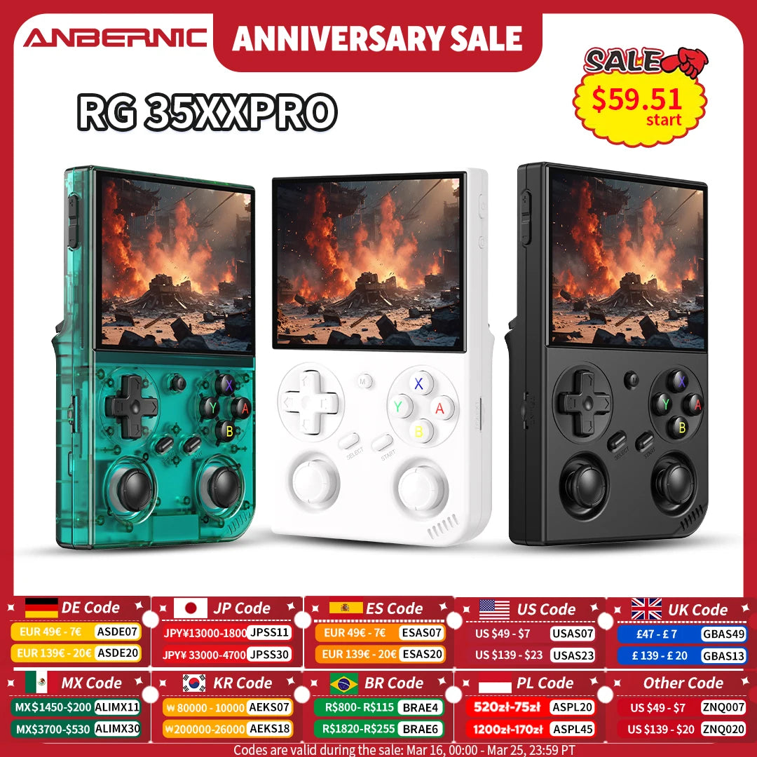 Anbernic RG 35XXPro Retro Handheld Game Console RG35XX Pro Gaming Player Support RixelHK WiFi Streaming Controller HD TV Output