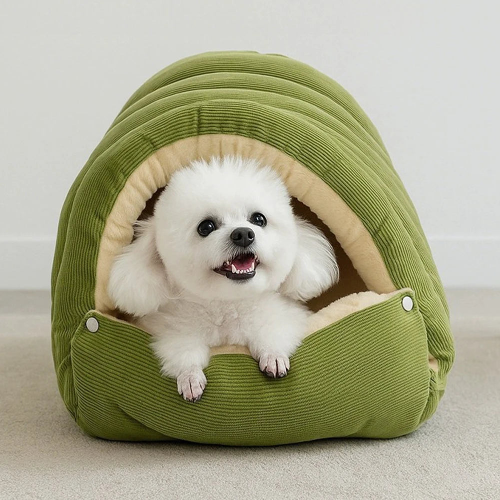 Winter Plush Cat Cave Bed - Thick Warm Kitten House - photo 3