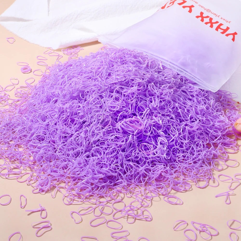 MMAlto Colorful Disposable Elastic Hair Ties for Girls – 500/1000/2026 Pcs Bulk Pack