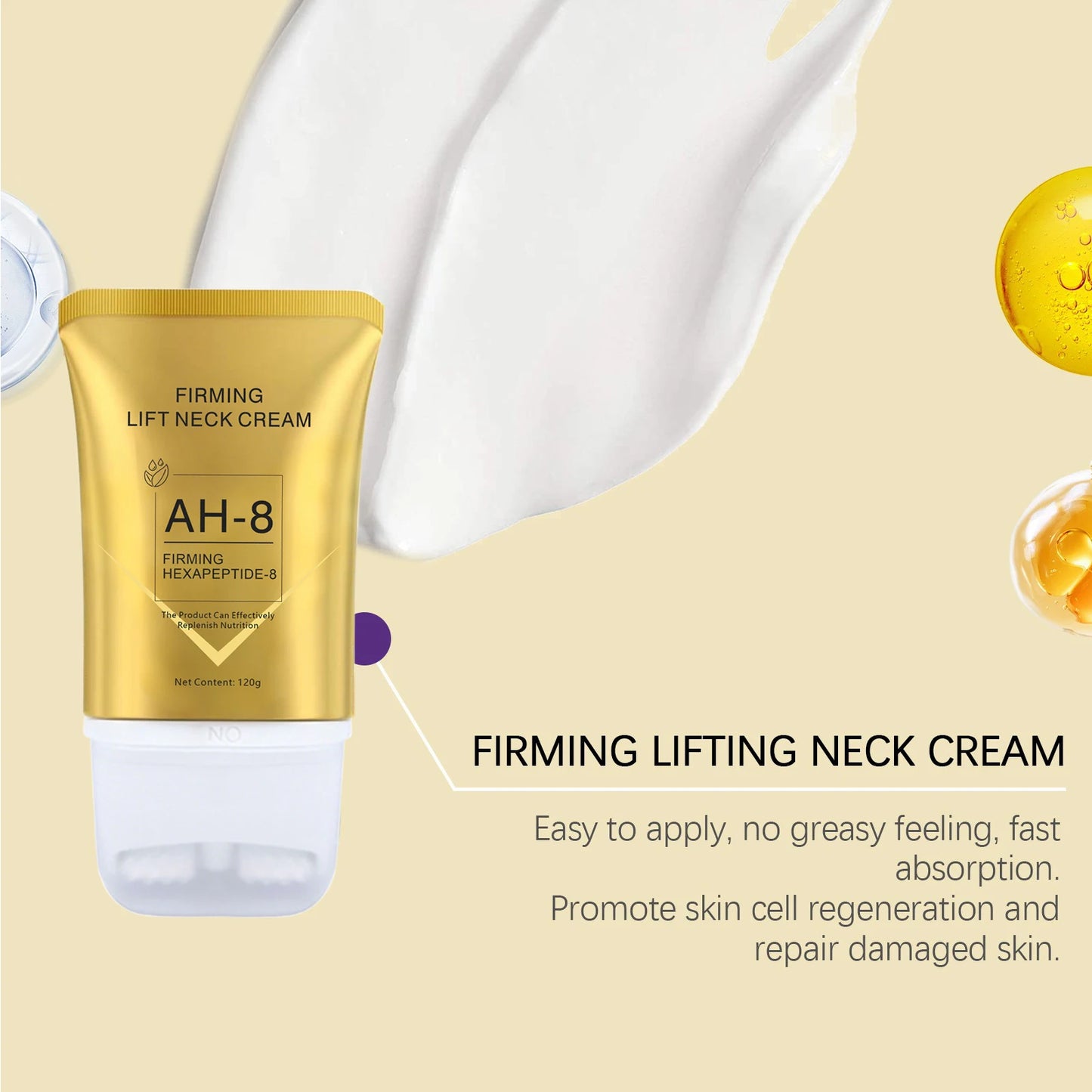 Firming Neck Cream with Massage Roller – Lift & Tighten Turkey Neck in 28 Days