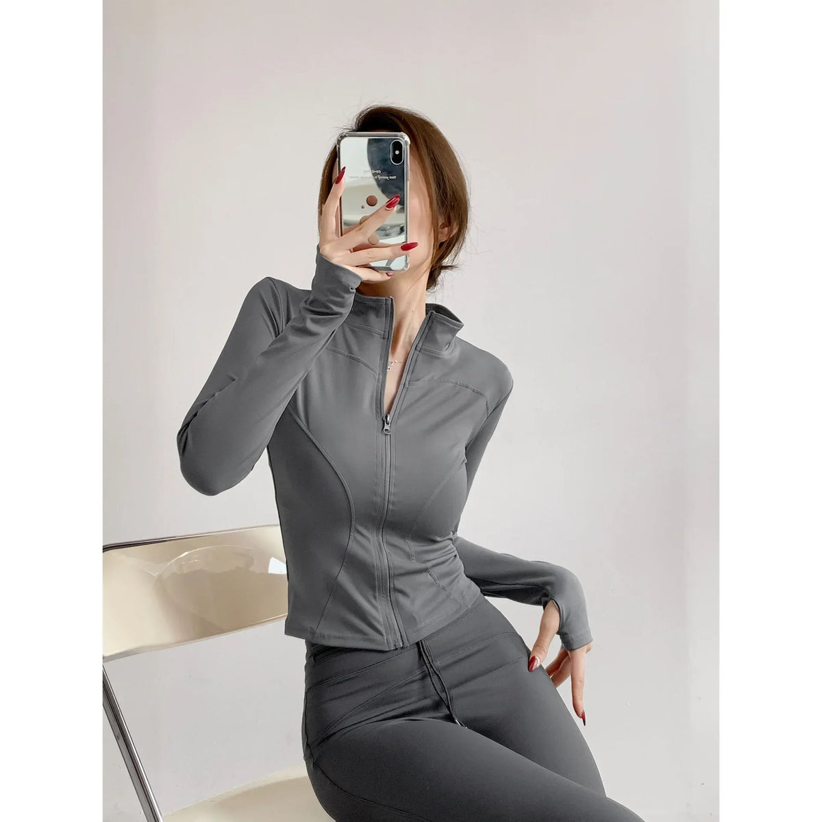 Women's Quick-Dry Yoga Jacket, Slim Zip-Up