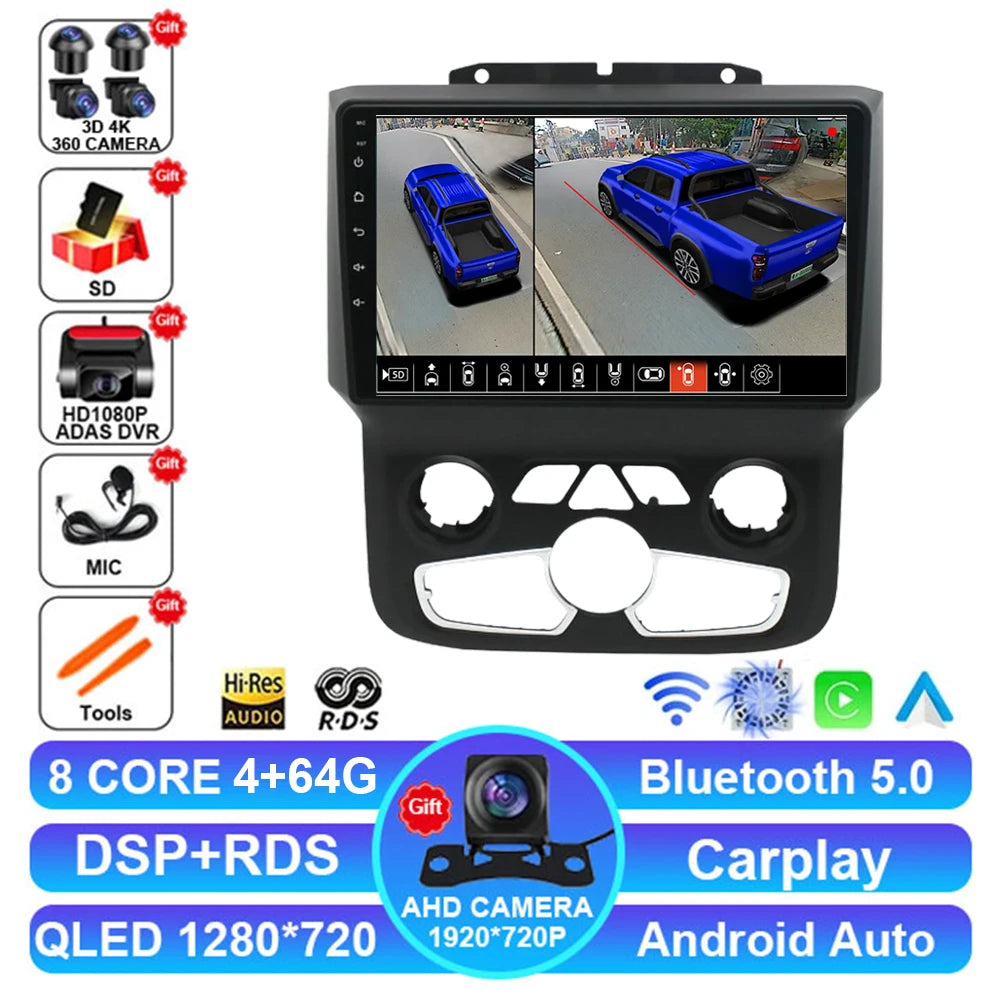 Android 15 Car Radio for Dodge RAM 1500/2500 2013-2019 - CarPlay & 4G LTE