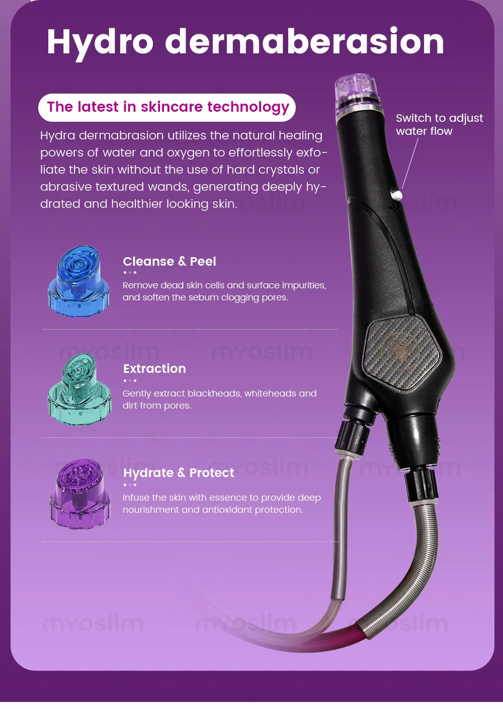 4 In 1 Hydra Oxygen Facial Machine Hydro Dermabrasion Deep Pore Cleansing Blackhead Removal Hydrating Photon Skin Rejuvenation S