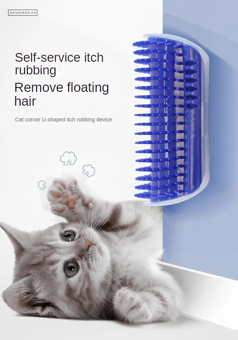 New Pet Cat Corner Scrubber Massager Cat Scratching Scratching Scratcher Cat Brush Comb Massage Corner Brush Pet Supplies