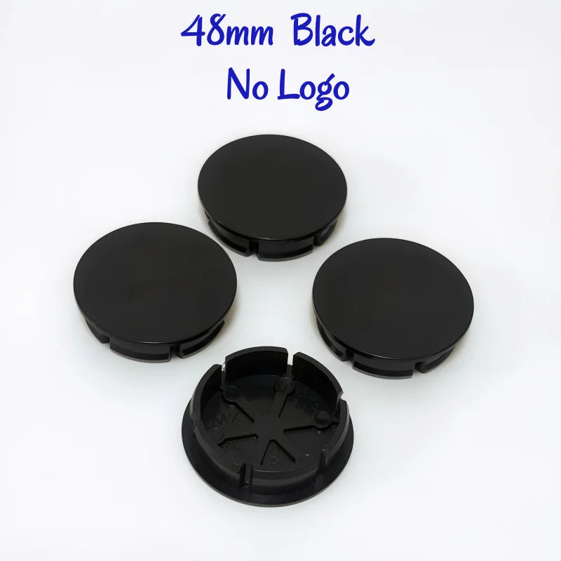 4pcs/Set No Logo 48mm 50mm 56mm 60mm 65mm 68mm Rim Blank Base Black Silver Tire Hub Caps External Refit Car Styling Accessories