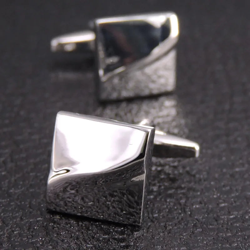 Cufflinks For Men Luxury Silvery Cuffs Retro Metal Cuff Links Mens French Square Button Shirts Business Jewelry Gift For Wedding