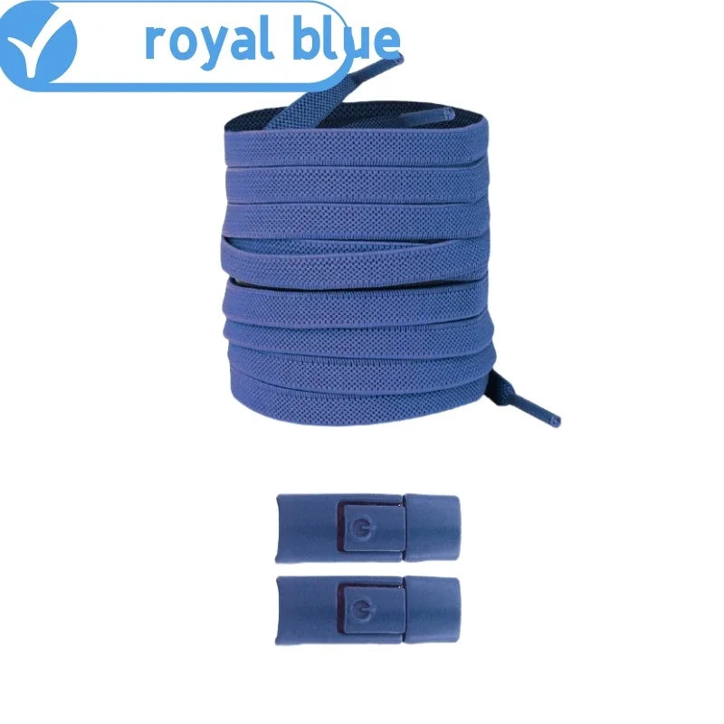 No-Tie Elastic Shoelaces with Press Lock – 8mm Flat Sneaker Laces for Kids & Adults | One Size Fits All Shoes