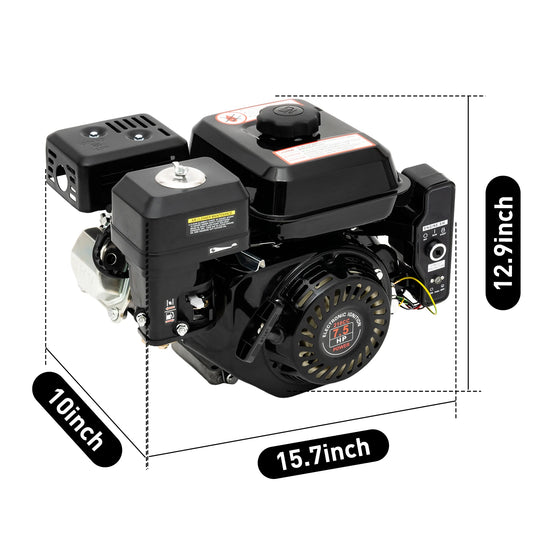 7.5HP 4 Stroke Gas Engine Electric Start 212CC, 3600 RPM Key Start Industrial Grade Gasoline Engine Go Kart Engine Motor
